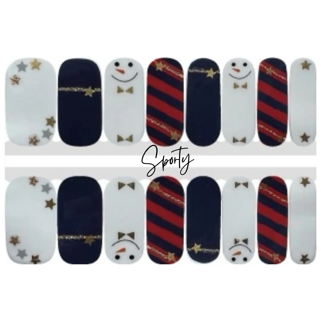 Fancy Frosty Nail Wrap | Snowman Nail Art| Holiday Mani