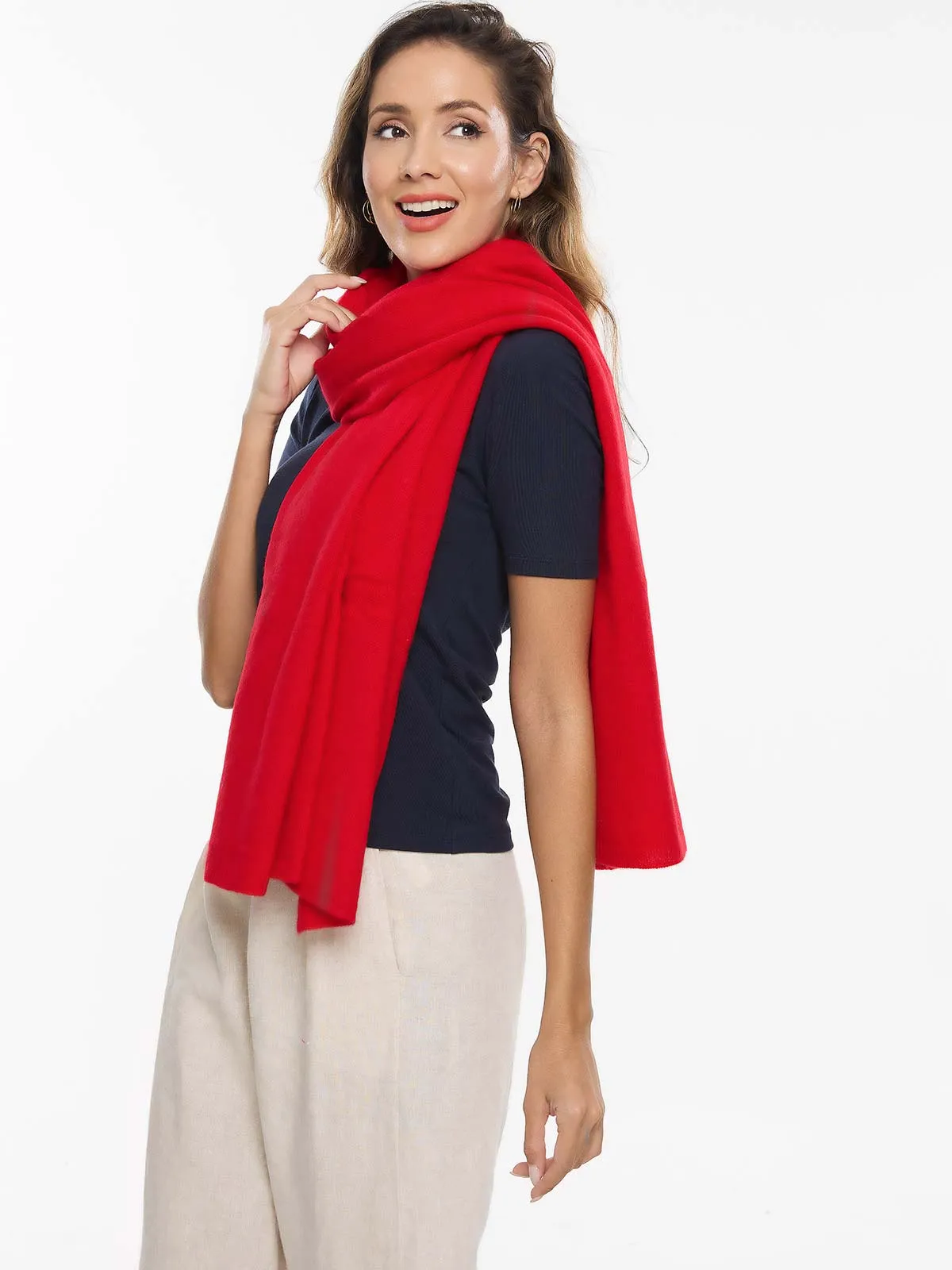 FlexKnit Red Cashmere Wrap