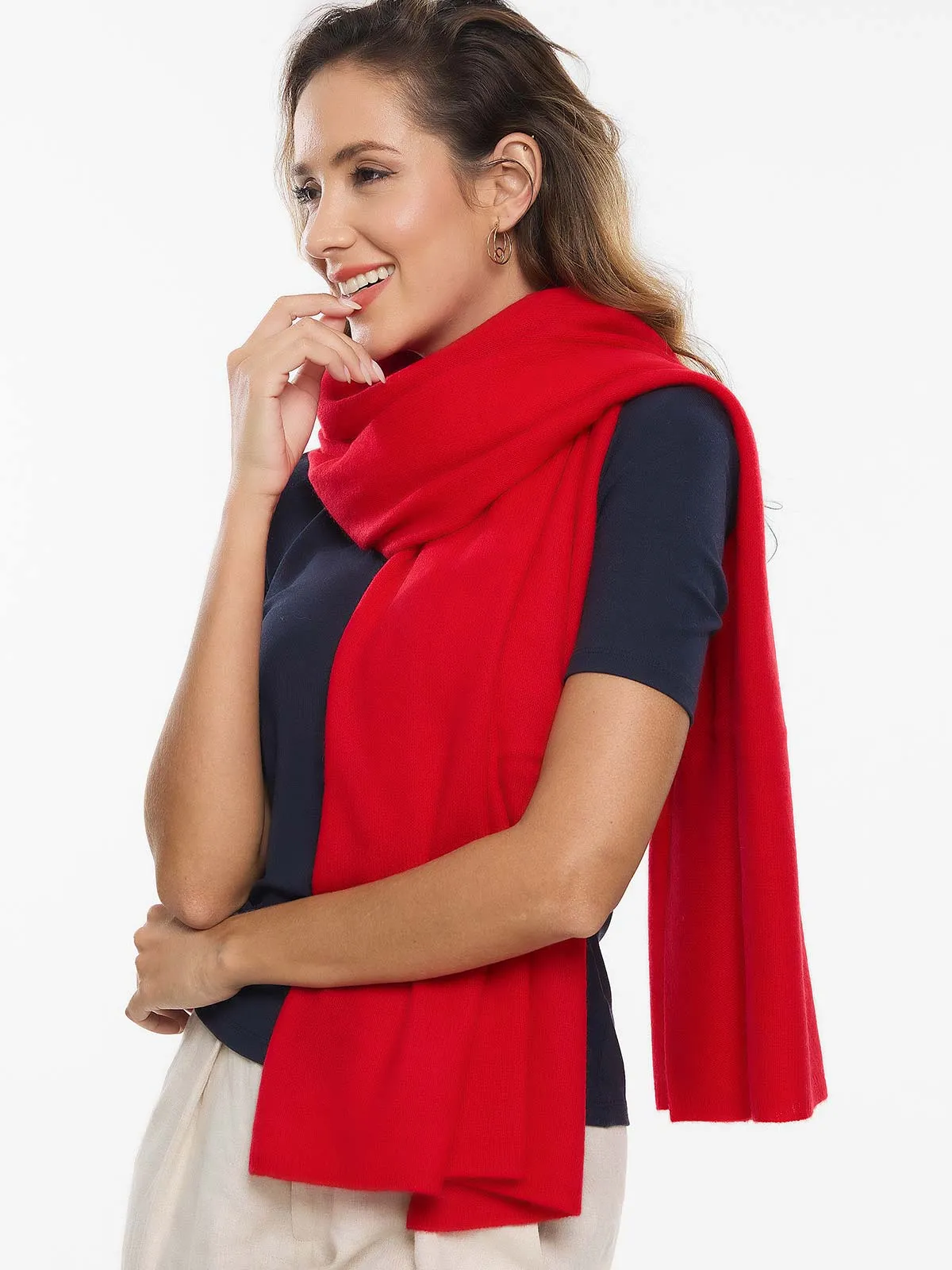 FlexKnit Red Cashmere Wrap