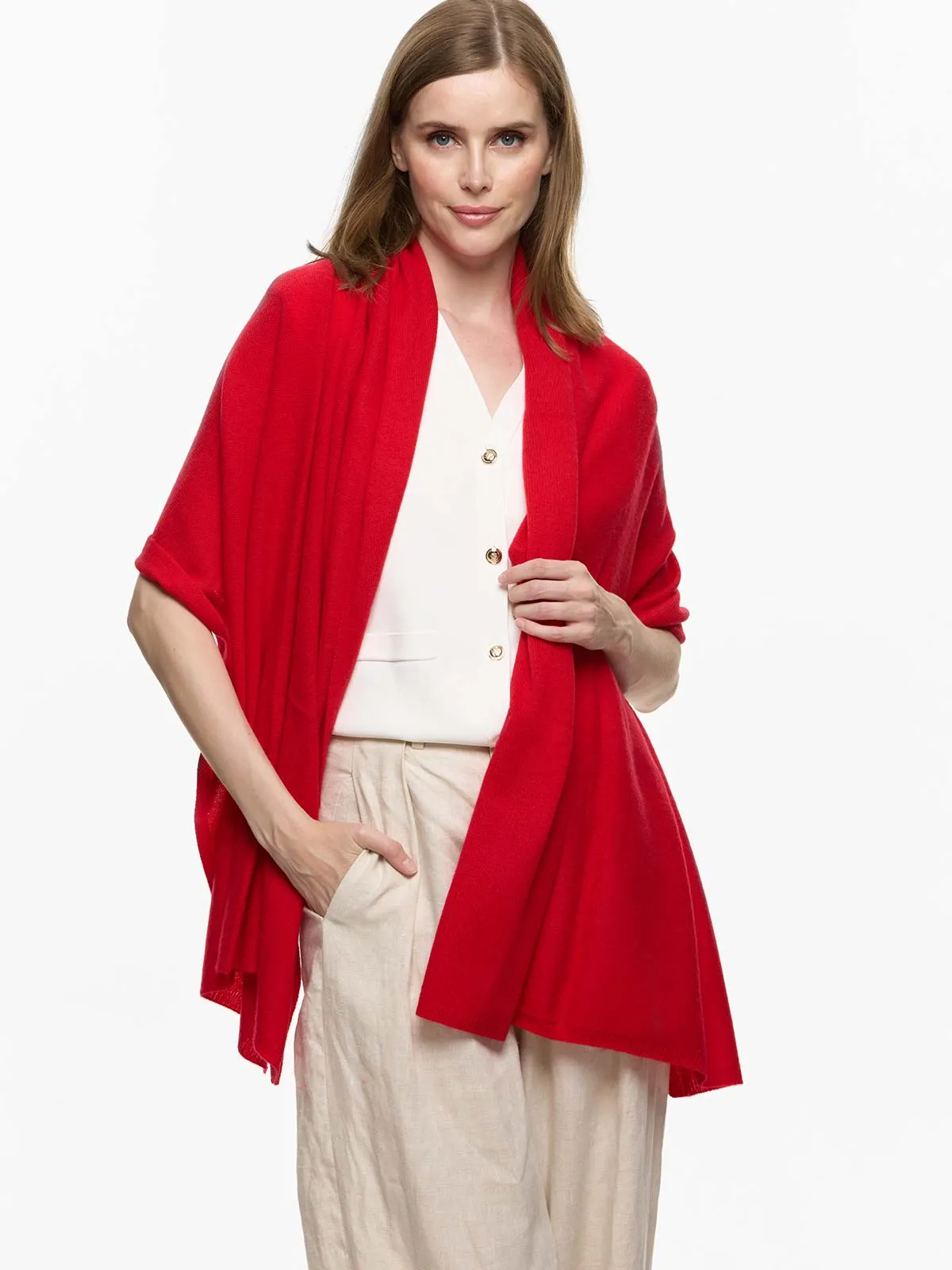 FlexKnit Red Cashmere Wrap