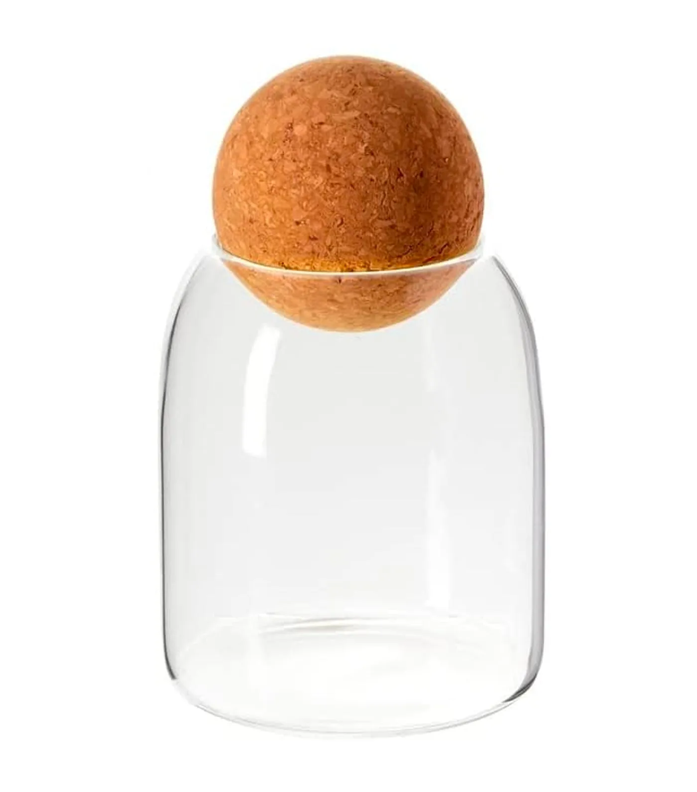 Glass Canister With Ball Cork Lid