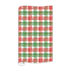 Hand painted Red & Green Plaid Wrapping Paper