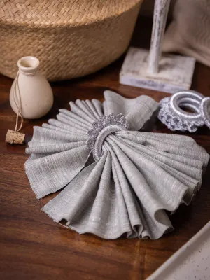 Handmade Crochet Ziba Napkin Holders Silver
