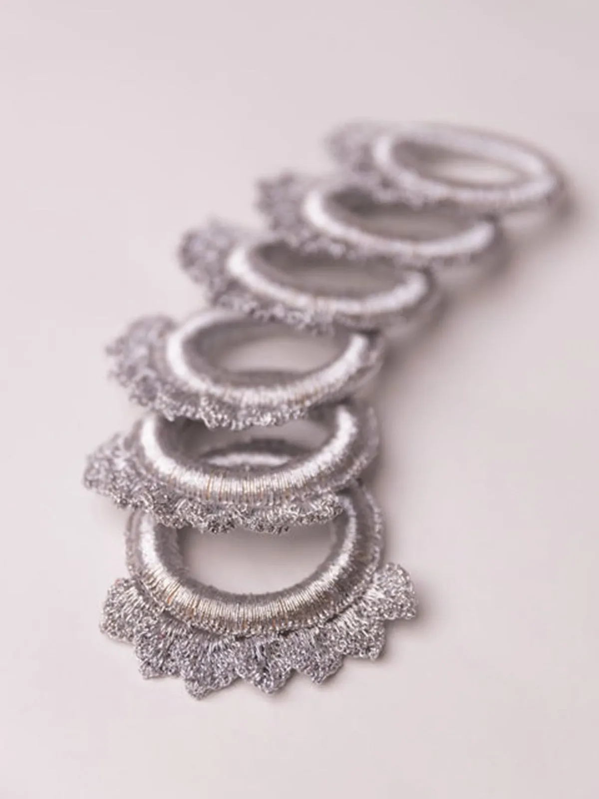 Handmade Crochet Ziba Napkin Holders Silver