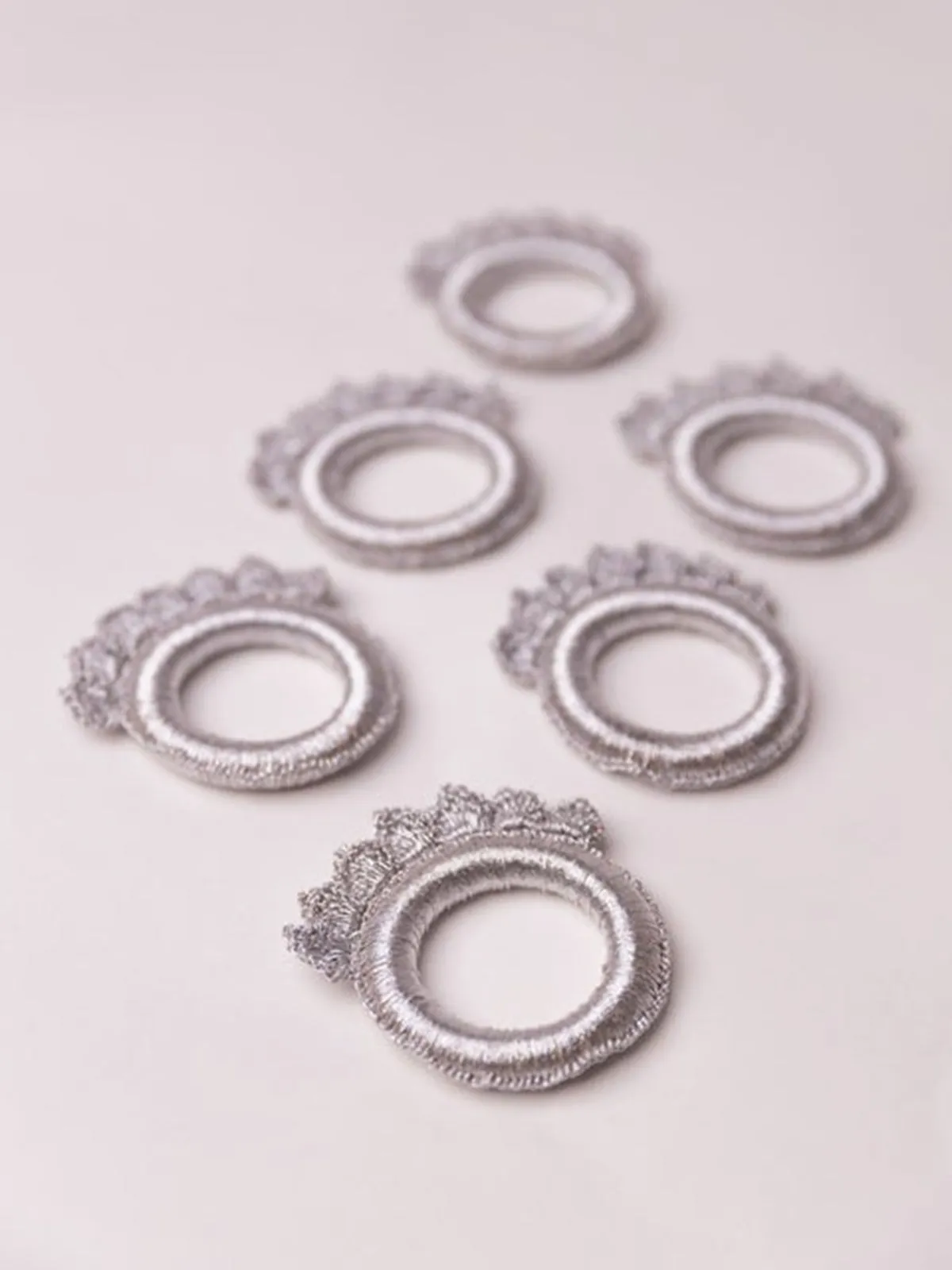 Handmade Crochet Ziba Napkin Holders Silver
