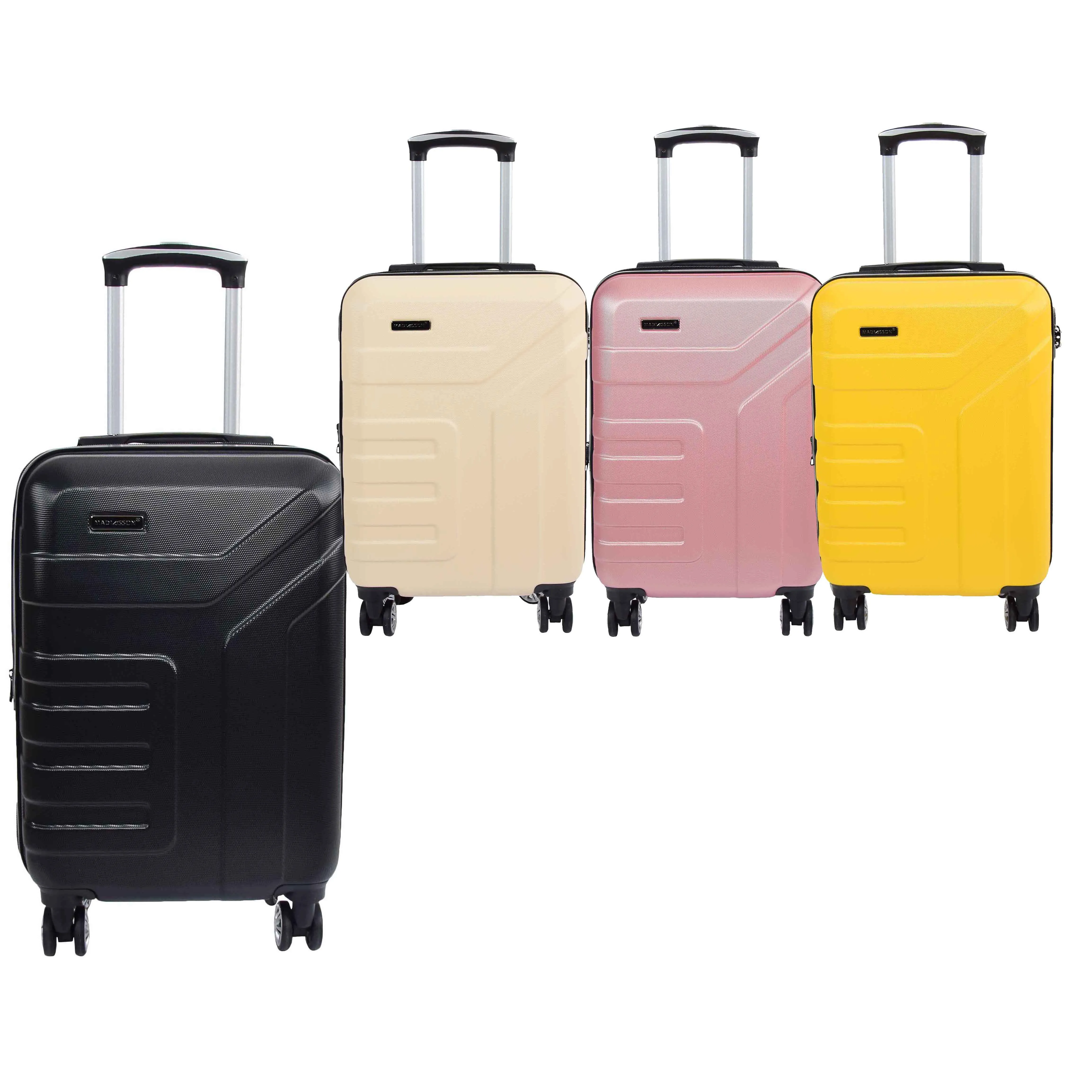 Hard Shell Cabin Bag Expandable 4 Wheeled Spinner Luggage Rio White