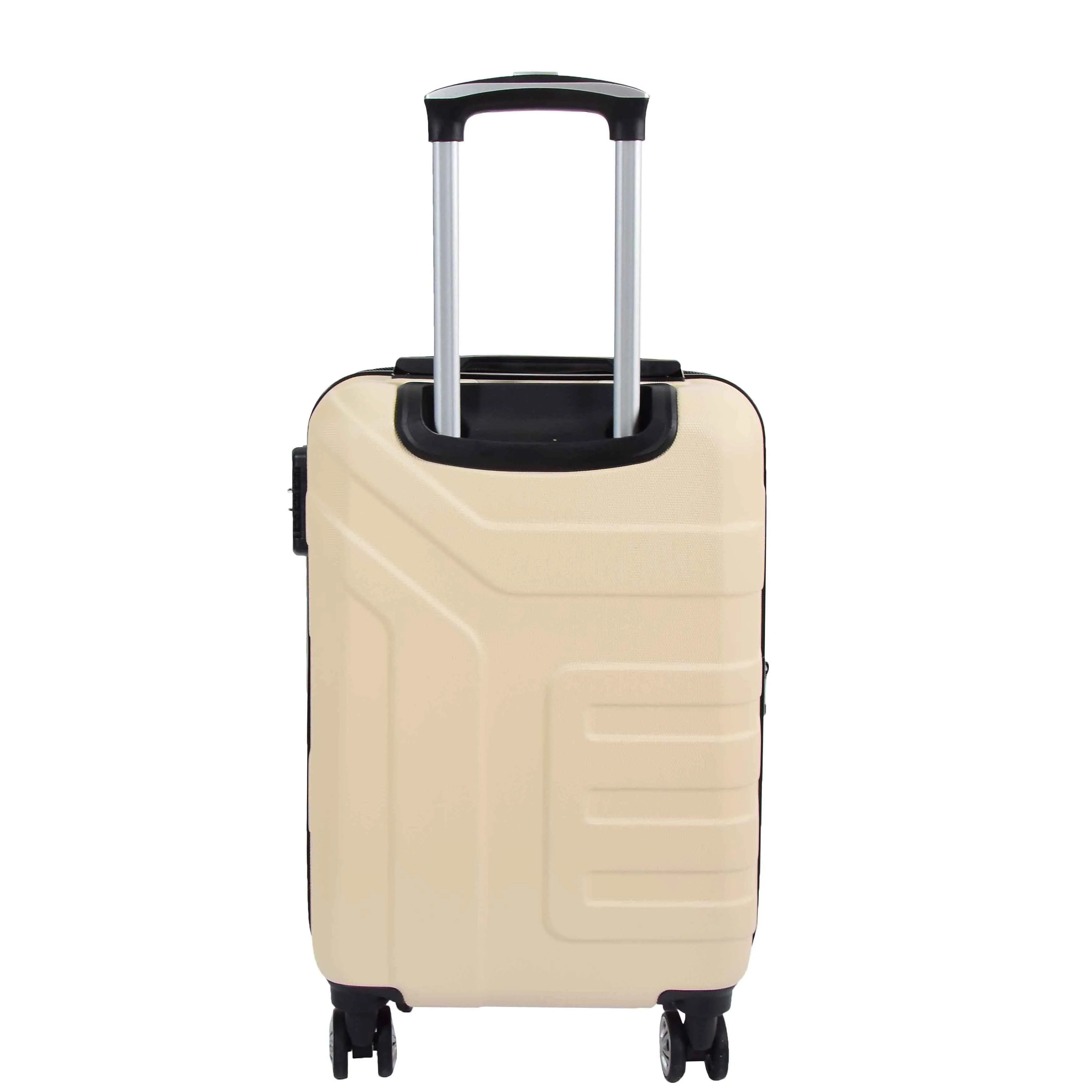 Hard Shell Cabin Bag Expandable 4 Wheeled Spinner Luggage Rio White