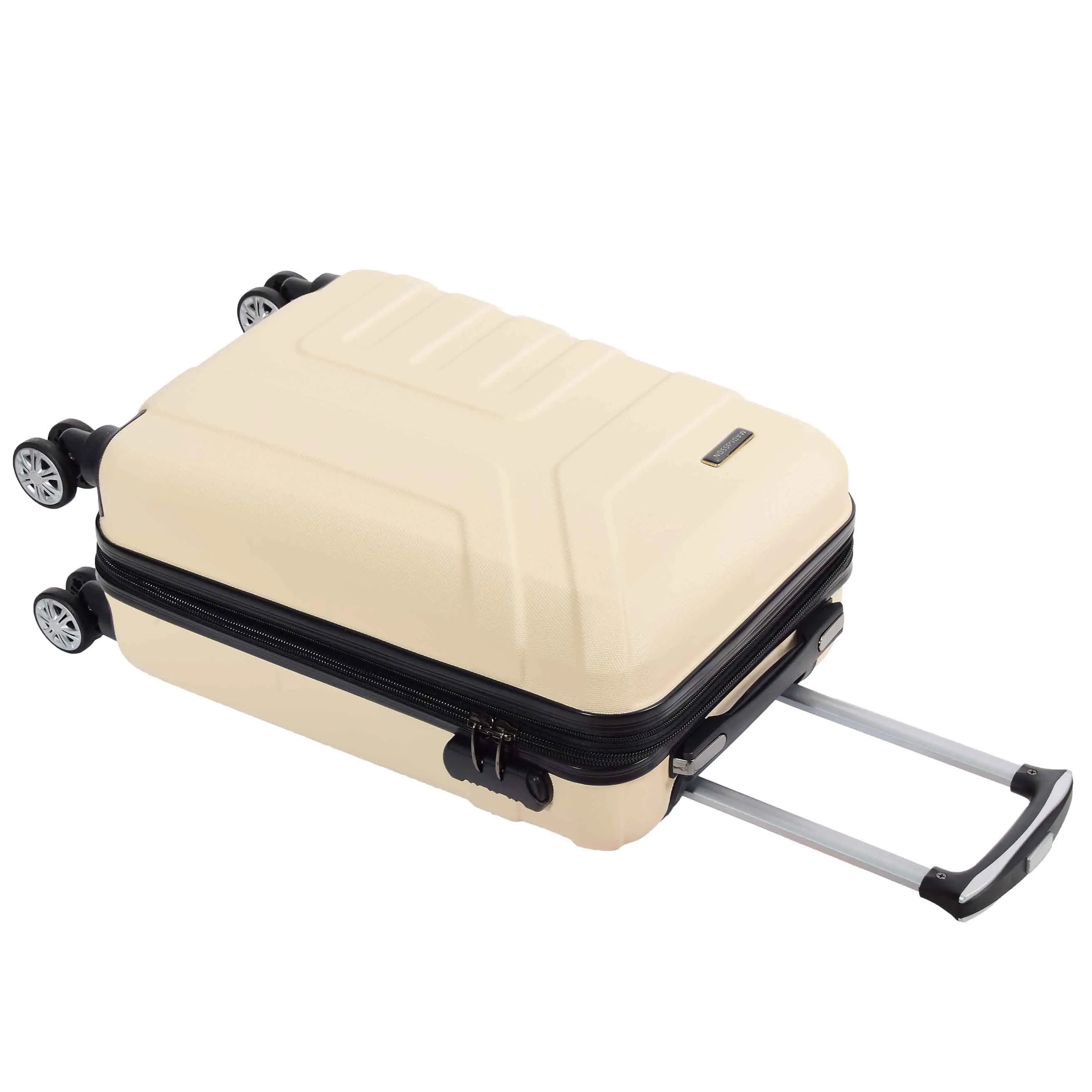 Hard Shell Cabin Bag Expandable 4 Wheeled Spinner Luggage Rio White