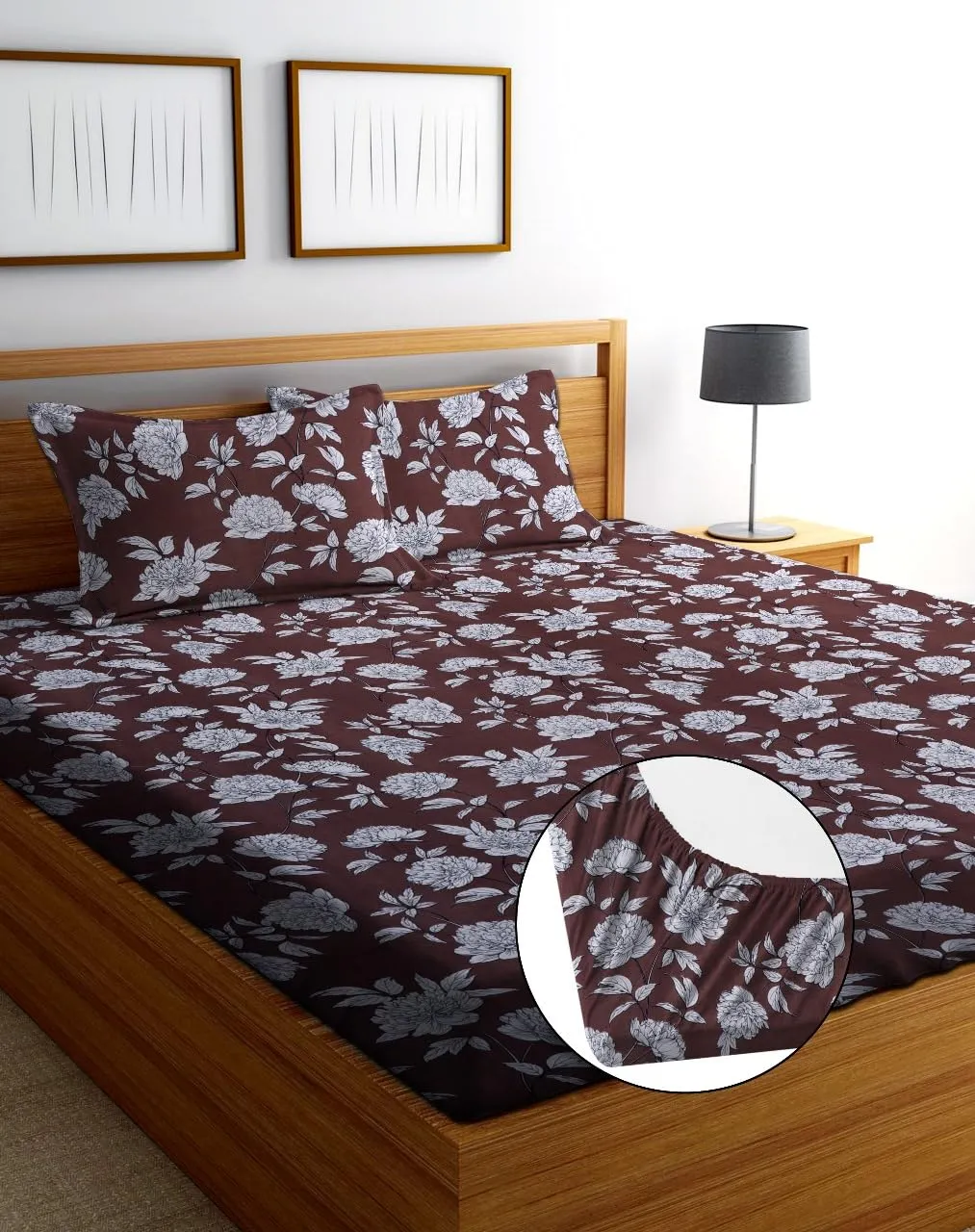 HIYANSHI HOME FURNISHING® Heavy Quality All Round Elastic Fitted Cotton Feel Combo Of 7 King size Bedsheet 72'' x78''  10 with14Pillow Cover (Pack Of 7 King Size 72'' x78'' inch Bedsheet, RS Design 3)