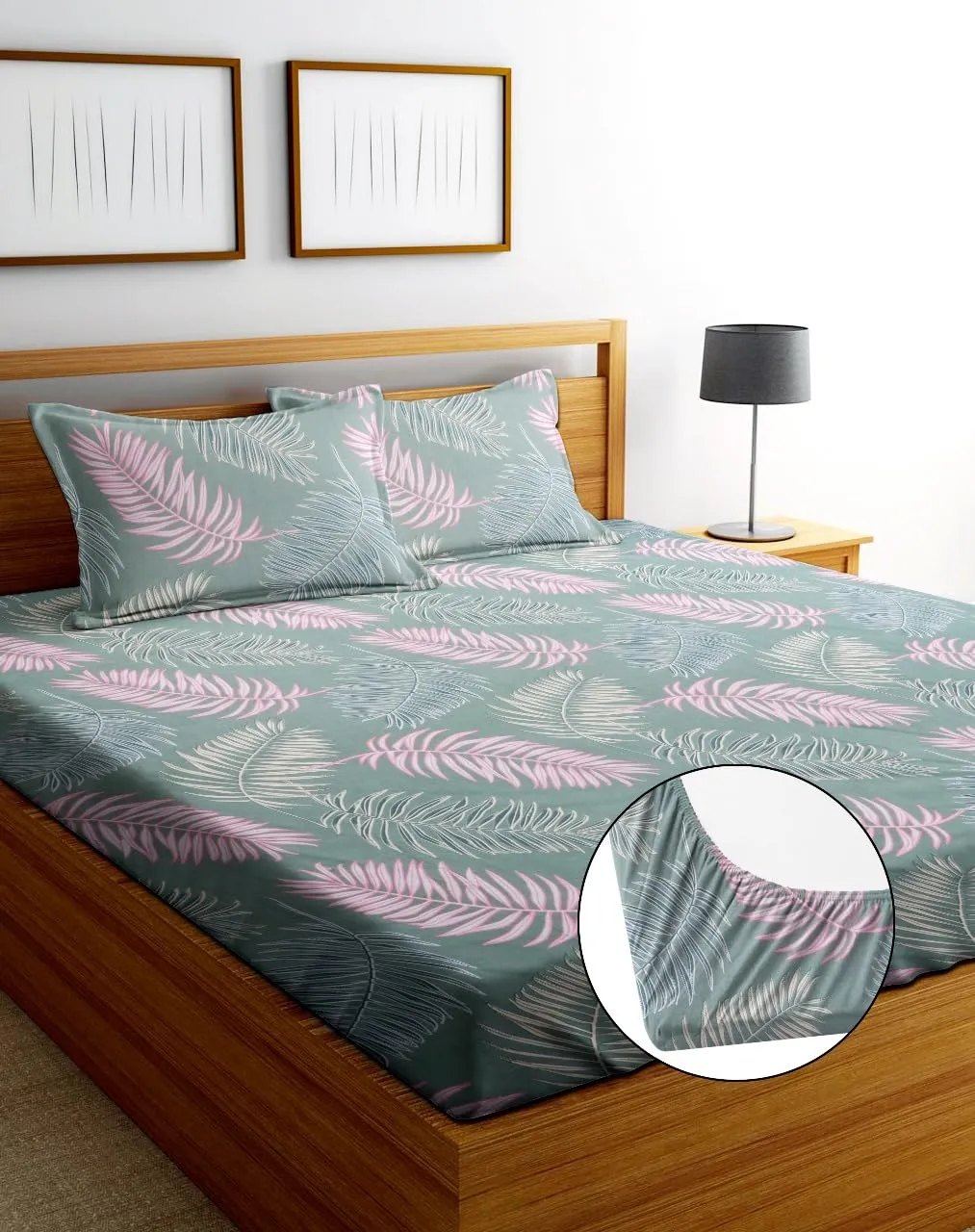 HIYANSHI HOME FURNISHING® Heavy Quality All Round Elastic Fitted Cotton Feel Combo Of 7 King size Bedsheet 72'' x78''  10 with14Pillow Cover (Pack Of 7 King Size 72'' x78'' inch Bedsheet, RS Design 3)