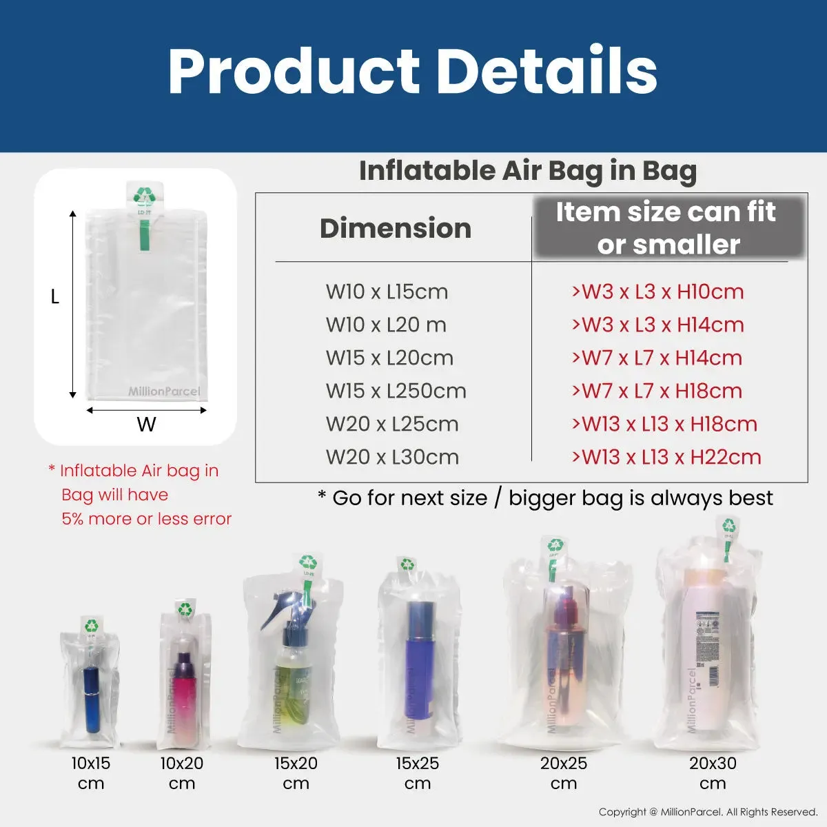 Inflatable Air Bag in bag | Protective Air Column Bag In Bag