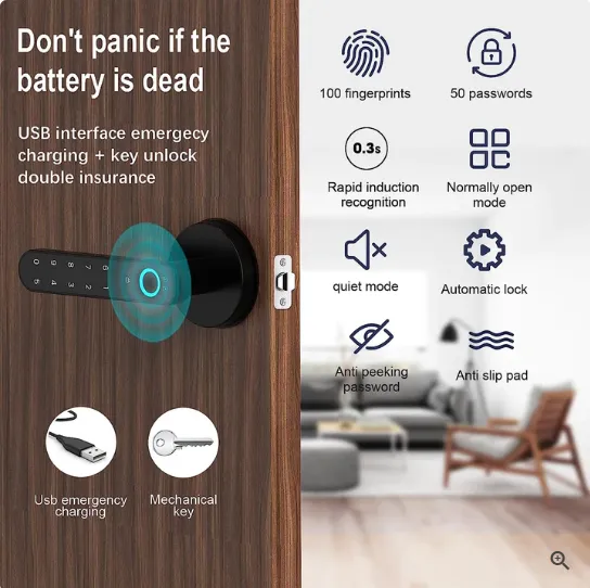 Intelligent door lock with fingerprint
