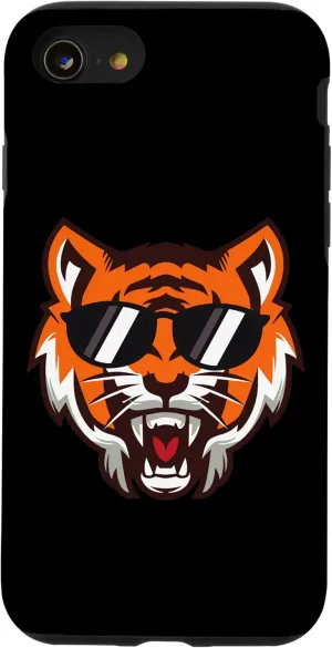 iPhone SE (2020) / 7 / 8 Cool Growling mouth open Bengal Tiger with Sunglasses Case