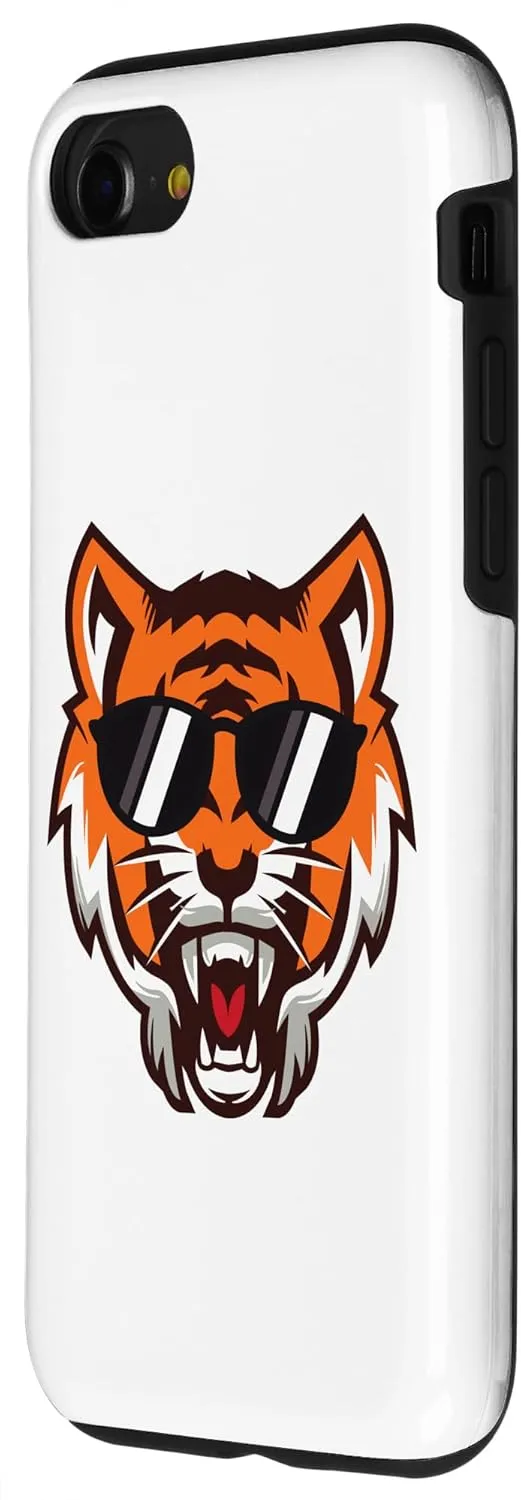 iPhone SE (2020) / 7 / 8 Cool Growling mouth open Bengal Tiger with Sunglasses Case