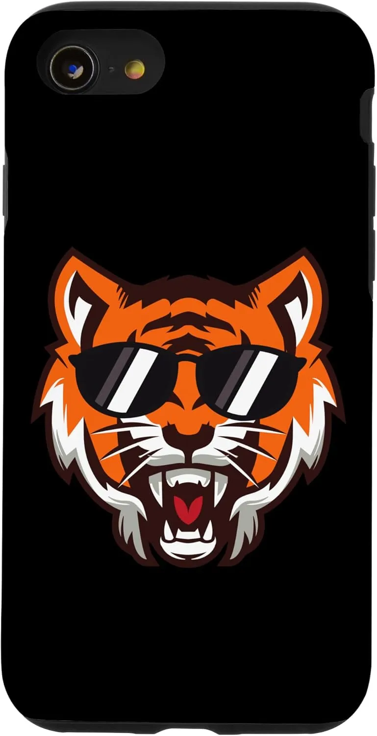 iPhone SE (2020) / 7 / 8 Cool Growling mouth open Bengal Tiger with Sunglasses Case