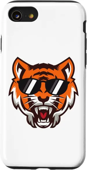 iPhone SE (2020) / 7 / 8 Cool Growling mouth open Bengal Tiger with Sunglasses Case