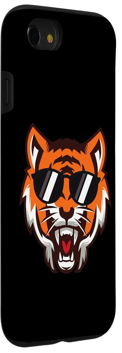 iPhone SE (2020) / 7 / 8 Cool Growling mouth open Bengal Tiger with Sunglasses Case