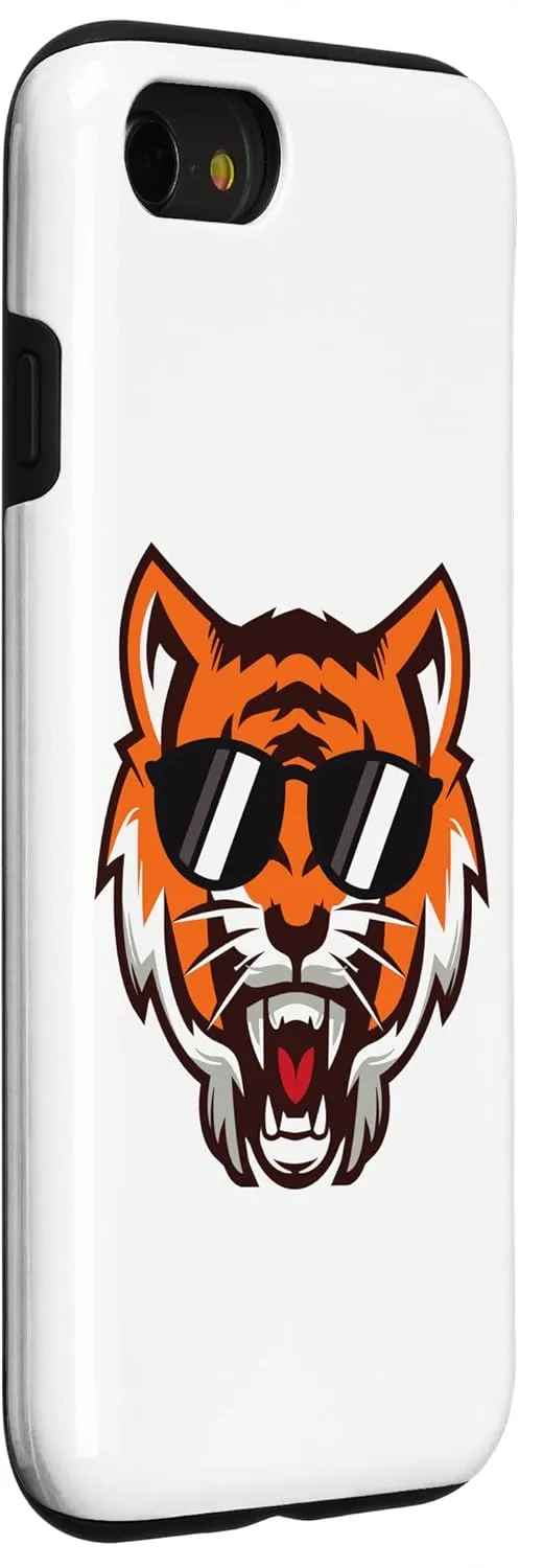 iPhone SE (2020) / 7 / 8 Cool Growling mouth open Bengal Tiger with Sunglasses Case
