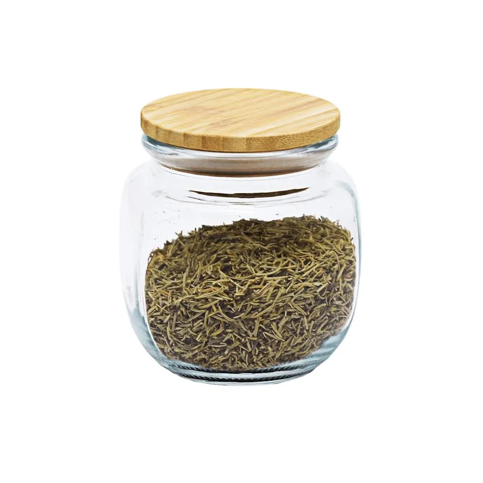 Kitchen Life 1.4Lt Round Glass Canister with Bamboo Lid Clear