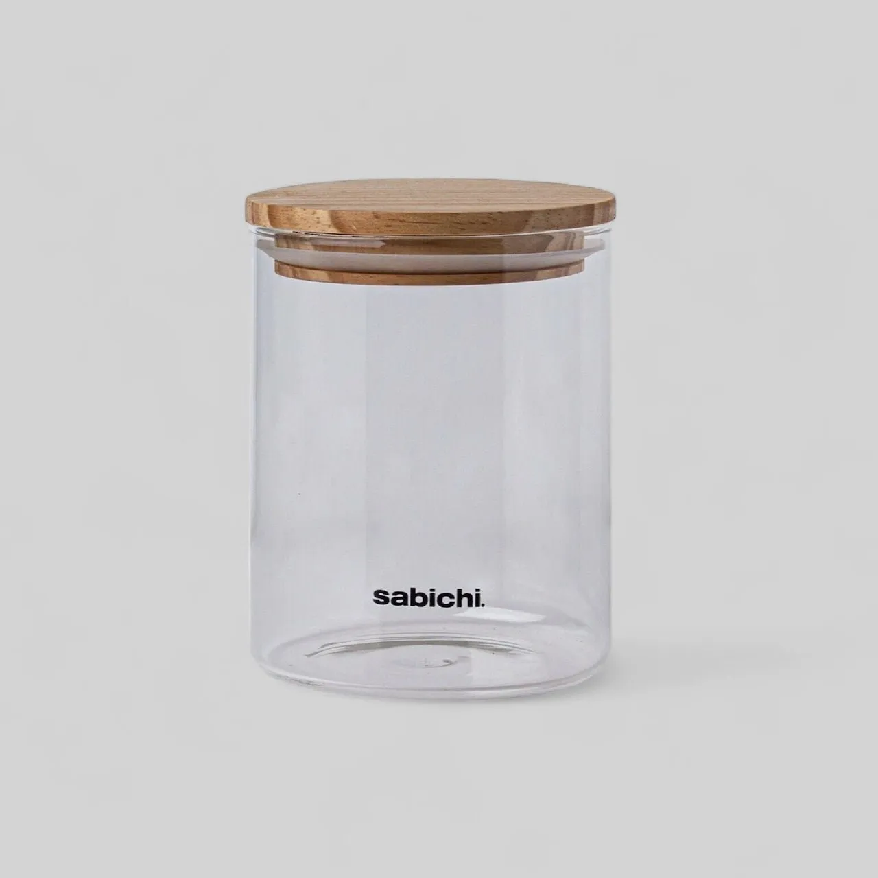 Large Clear Airtight Glass Canister 900ml/1.2L Kitchen Storage Jar with Wood Lid