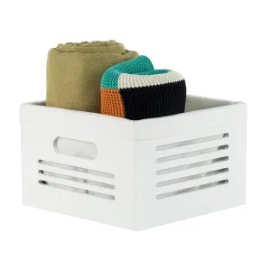 Lined Decorative Bin - White Cube