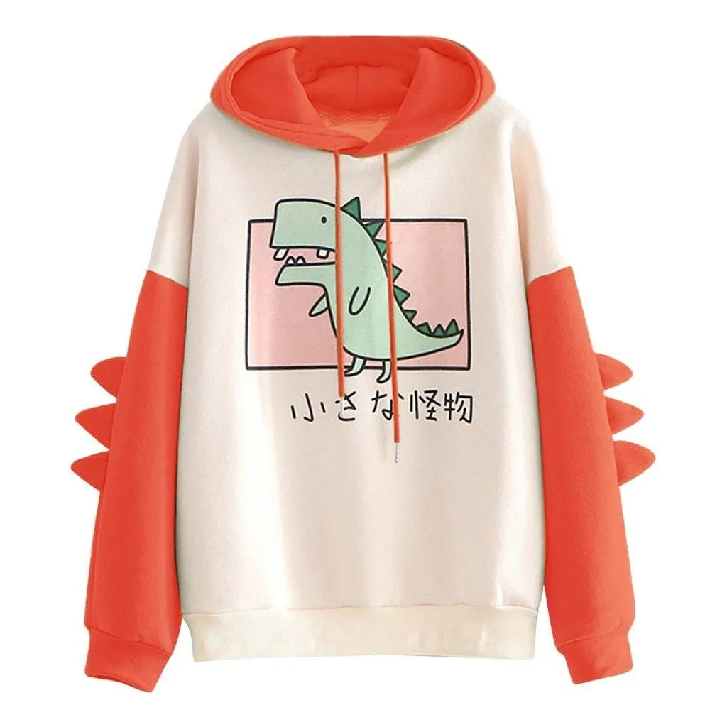 Little Monster Japanese Kawaii Cartoon Dinosaur Hoodie Sweatshirt