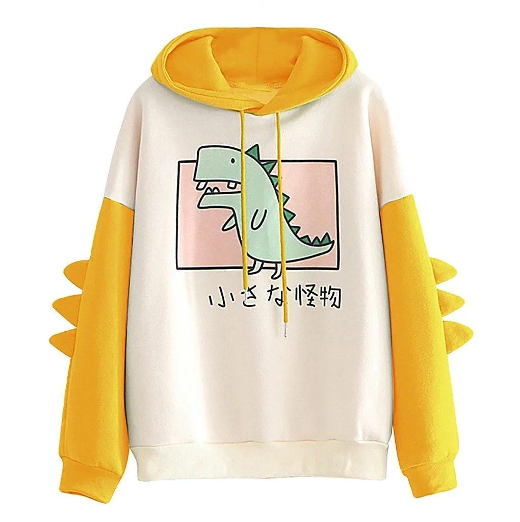 Little Monster Japanese Kawaii Cartoon Dinosaur Hoodie Sweatshirt