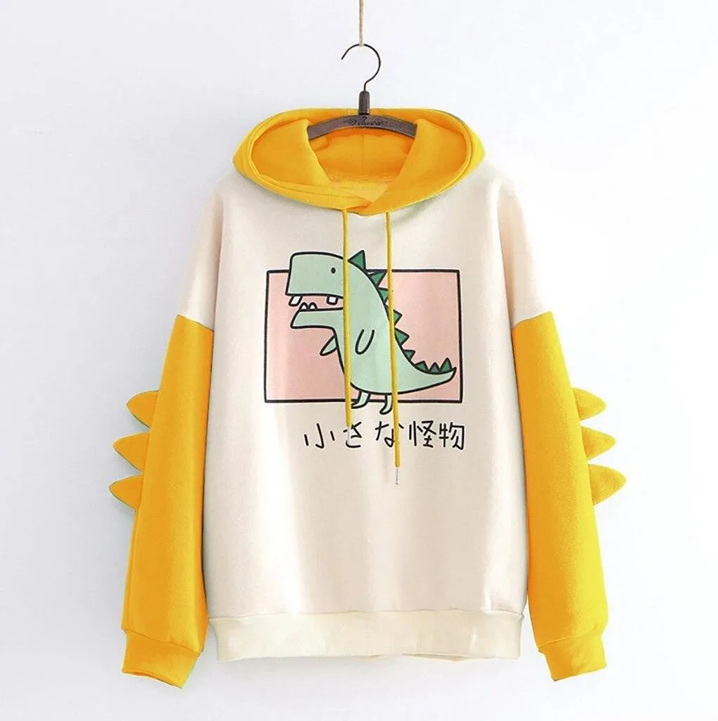 Little Monster Japanese Kawaii Cartoon Dinosaur Hoodie Sweatshirt