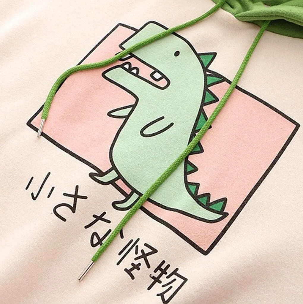 Little Monster Japanese Kawaii Cartoon Dinosaur Hoodie Sweatshirt