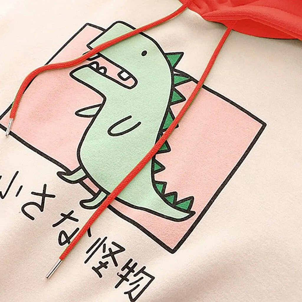 Little Monster Japanese Kawaii Cartoon Dinosaur Hoodie Sweatshirt