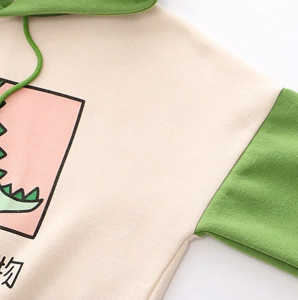 Little Monster Japanese Kawaii Cartoon Dinosaur Hoodie Sweatshirt