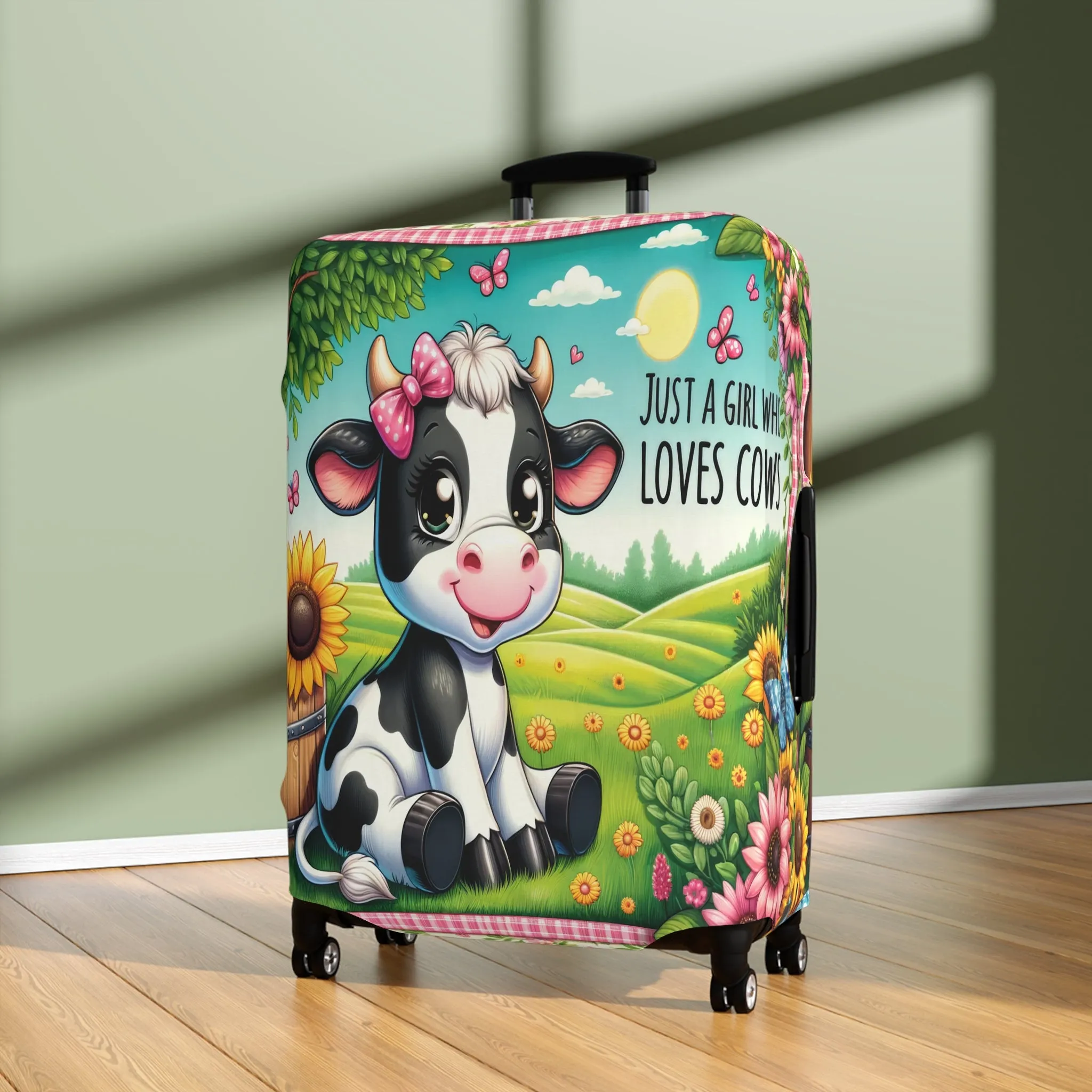 Luggage Cover, Just a Girl who Loves Cows, awd-1491
