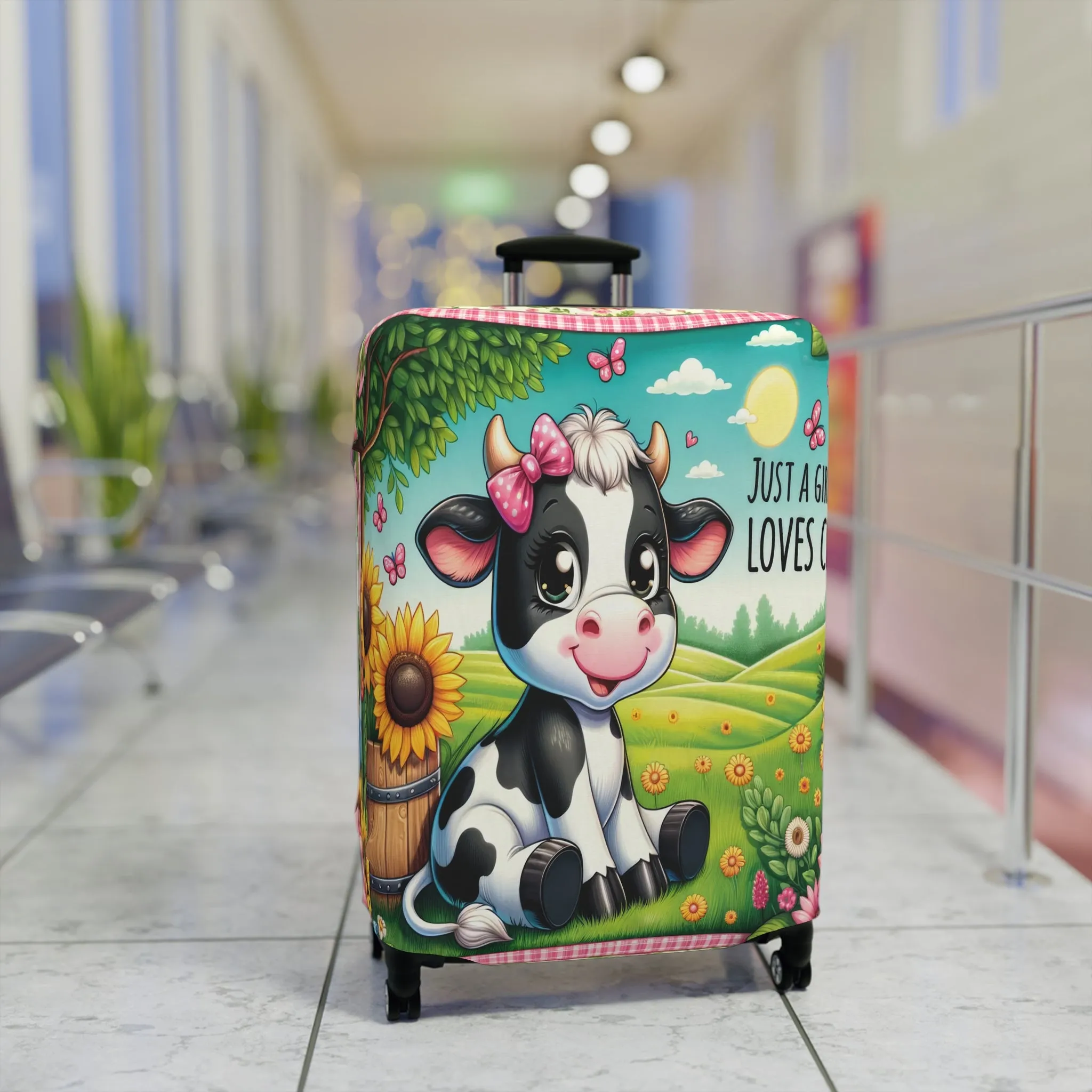 Luggage Cover, Just a Girl who Loves Cows, awd-1491