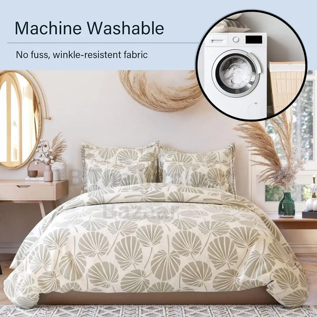 Navagraha Glace Cotton All Around Elastic Fitted Printed King Size Double Bed Bedsheet with 2 Pillow Cover (72"x78") (COLOUR-05)