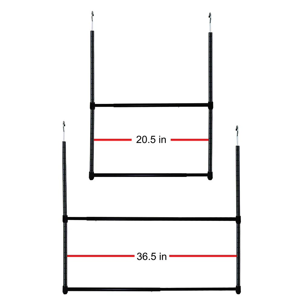 Oceanstar 2-Tier Portable Adjustable Closet Hanger Rod, Black ACR1545B