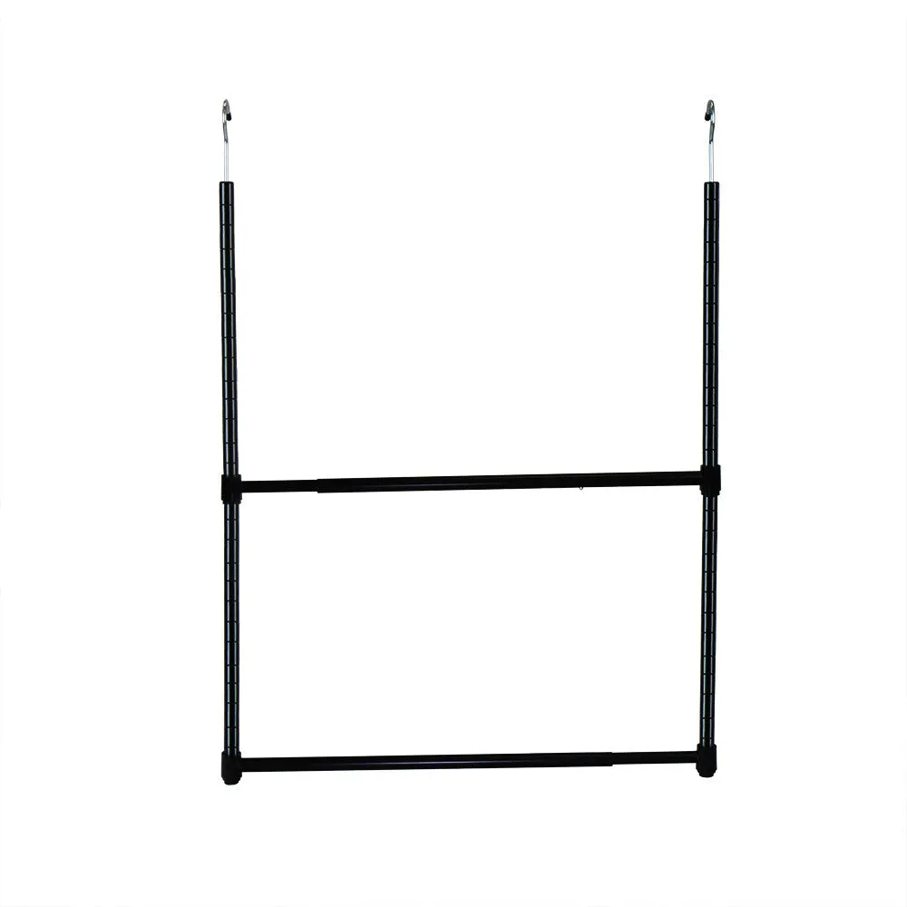 Oceanstar 2-Tier Portable Adjustable Closet Hanger Rod, Black ACR1545B