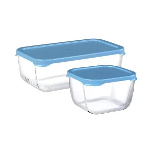 Pasabahce Snowbox 2 Piece Storage Container Set Clear