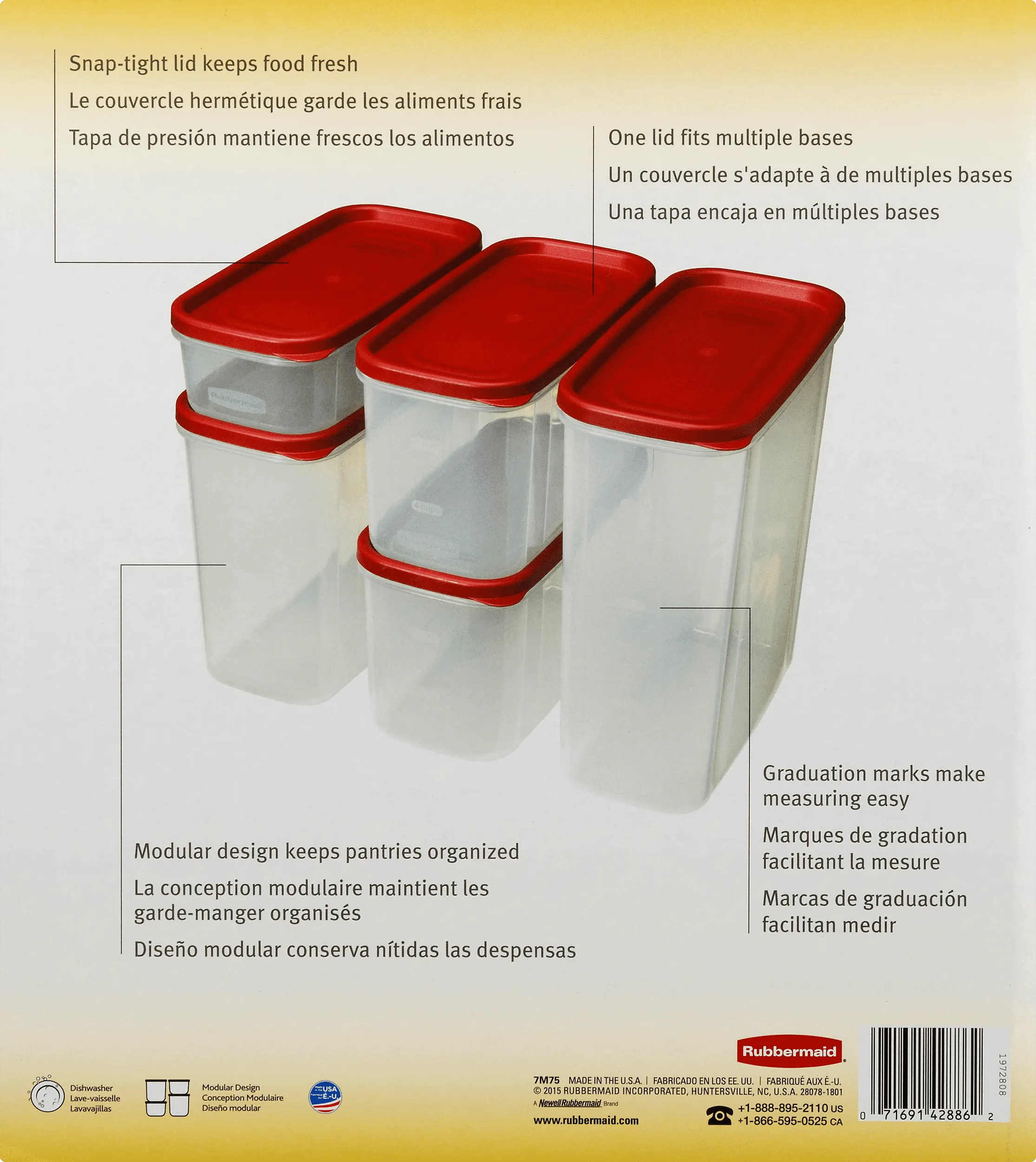 Rubbermaid Modular Pantry Canister Set, 8pcs