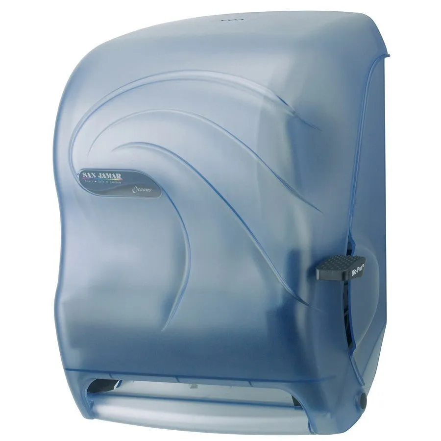 San Jamar T1190TBL Lever Roll Towel - w/Auto Transfer - Oceans - Arctic Blue