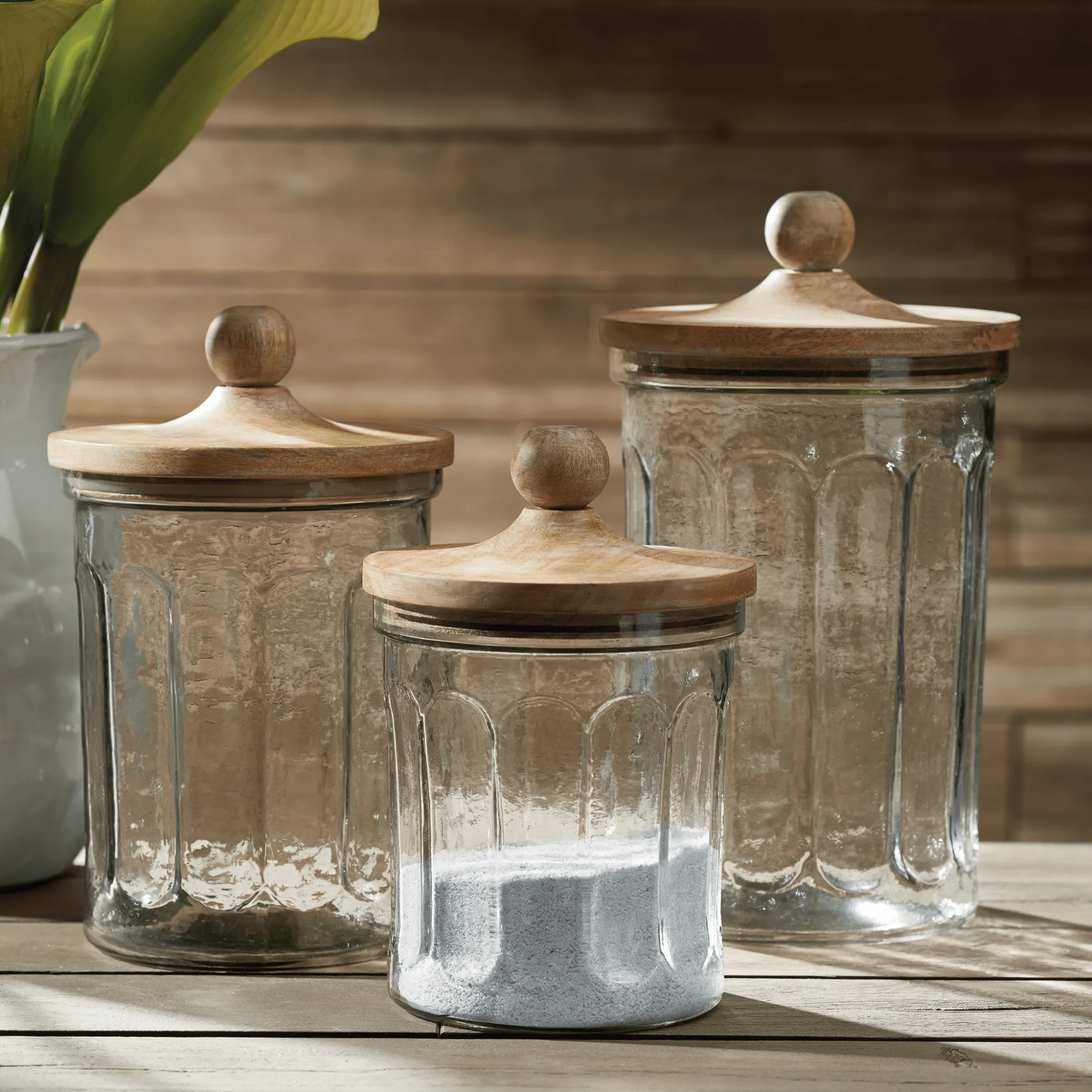 Set of Three Olive Hill Kitchen Canisters