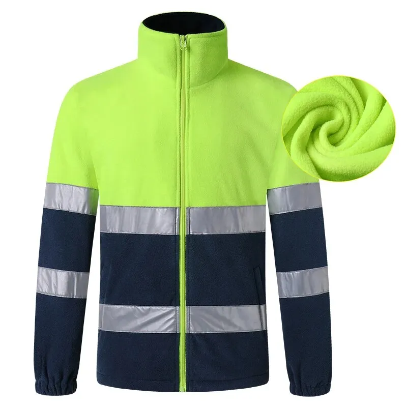 Unisex High Visibility Fleece Jacket: With reflective strips, great for outdoor work