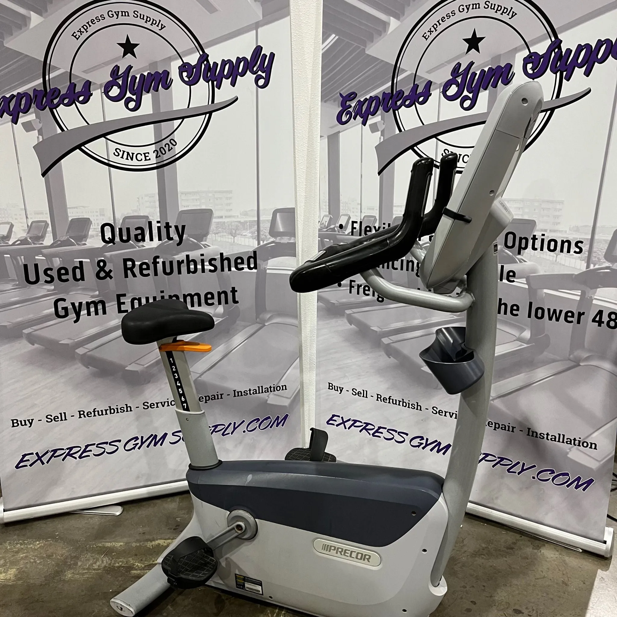 Used Precor UBK 885 Upright Bike With P80 Console