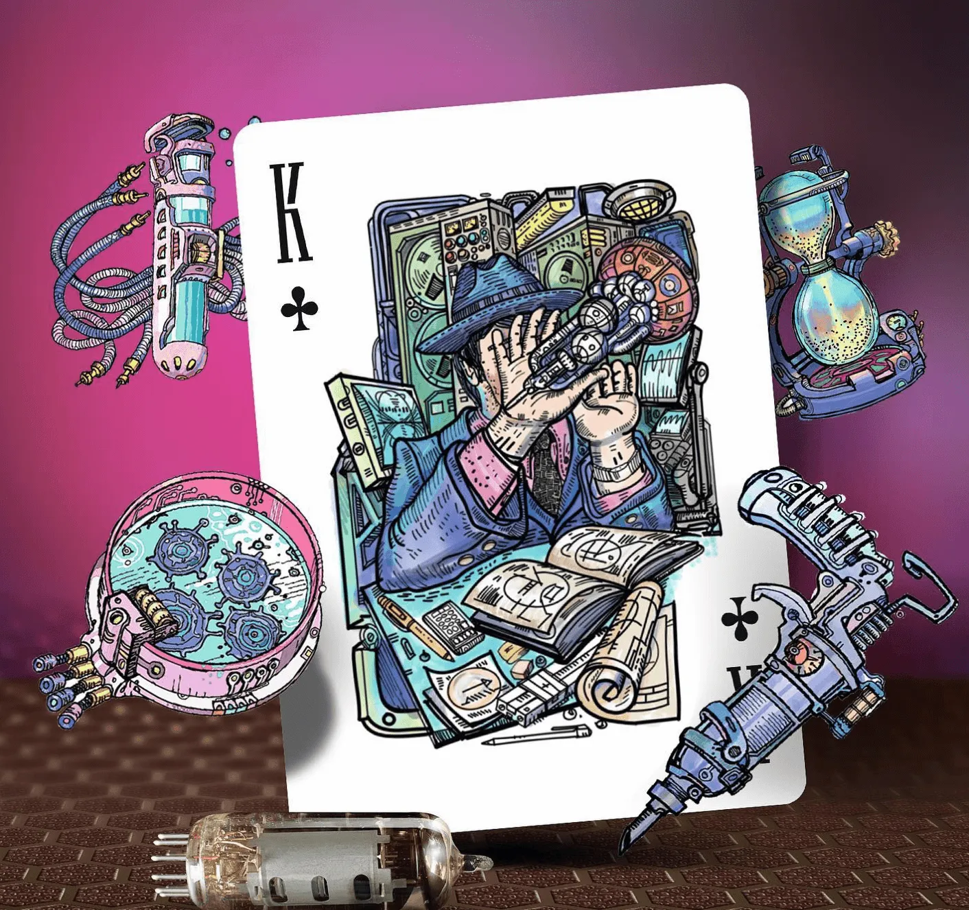 Vacuum Tube Space Playing Cards