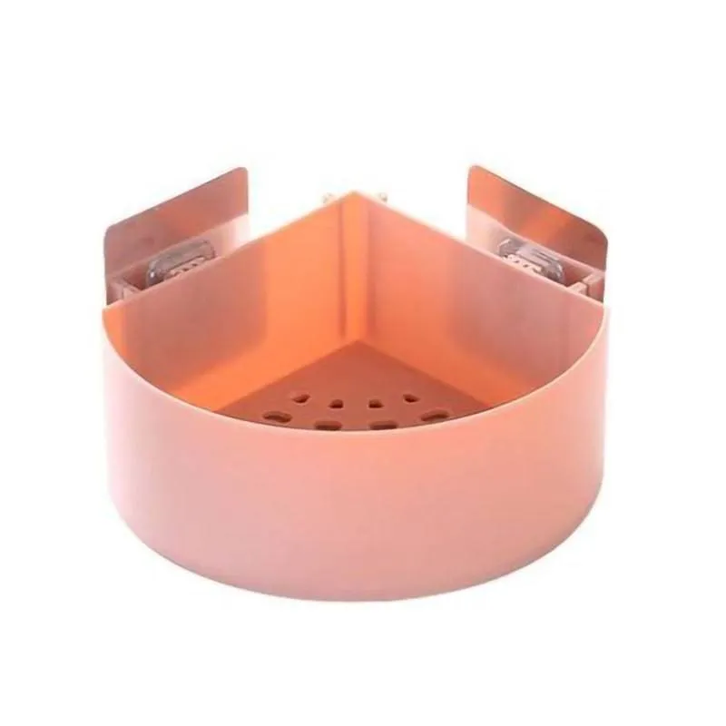Wall Mounted Bathroom Shelf Durable Suction Cup Corner Drainage Shelf Dish
