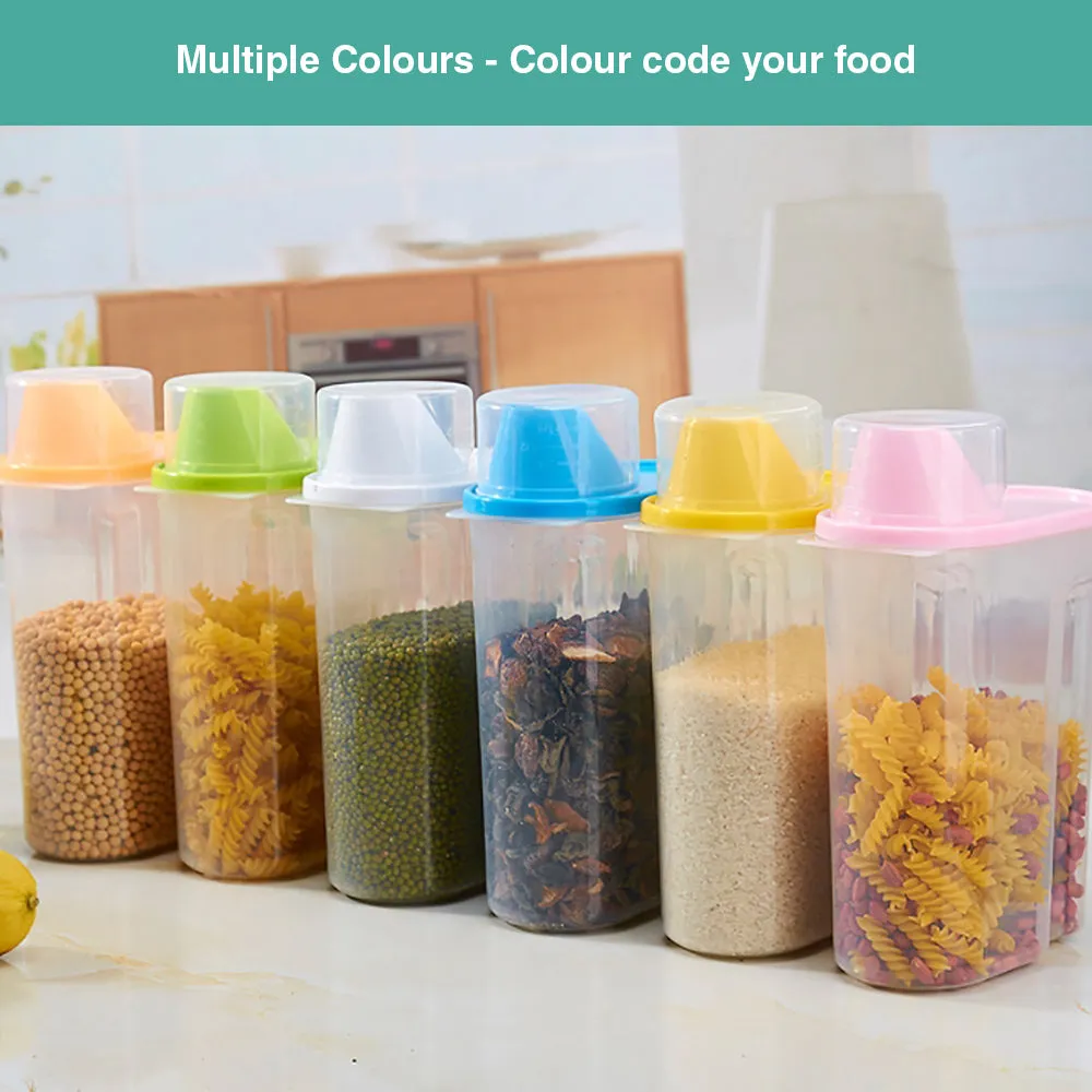 Wasel Plastic Dried Food Storage Containers Lids Box Jars Airtight Cereal Rice