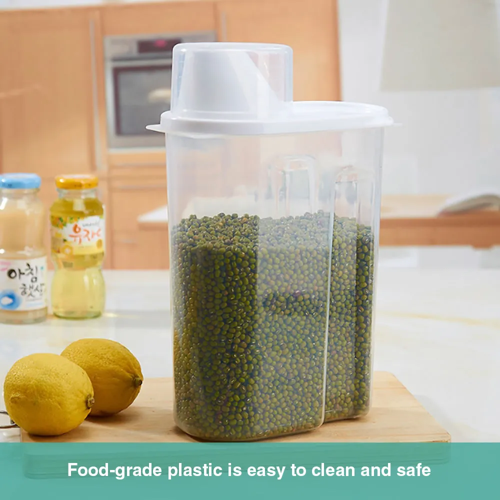 Wasel Plastic Dried Food Storage Containers Lids Box Jars Airtight Cereal Rice