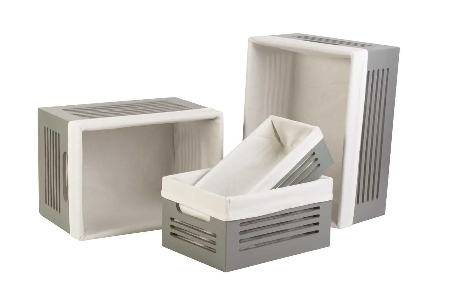 Wooden Gray Storage Bins - Small  (Wholesale)