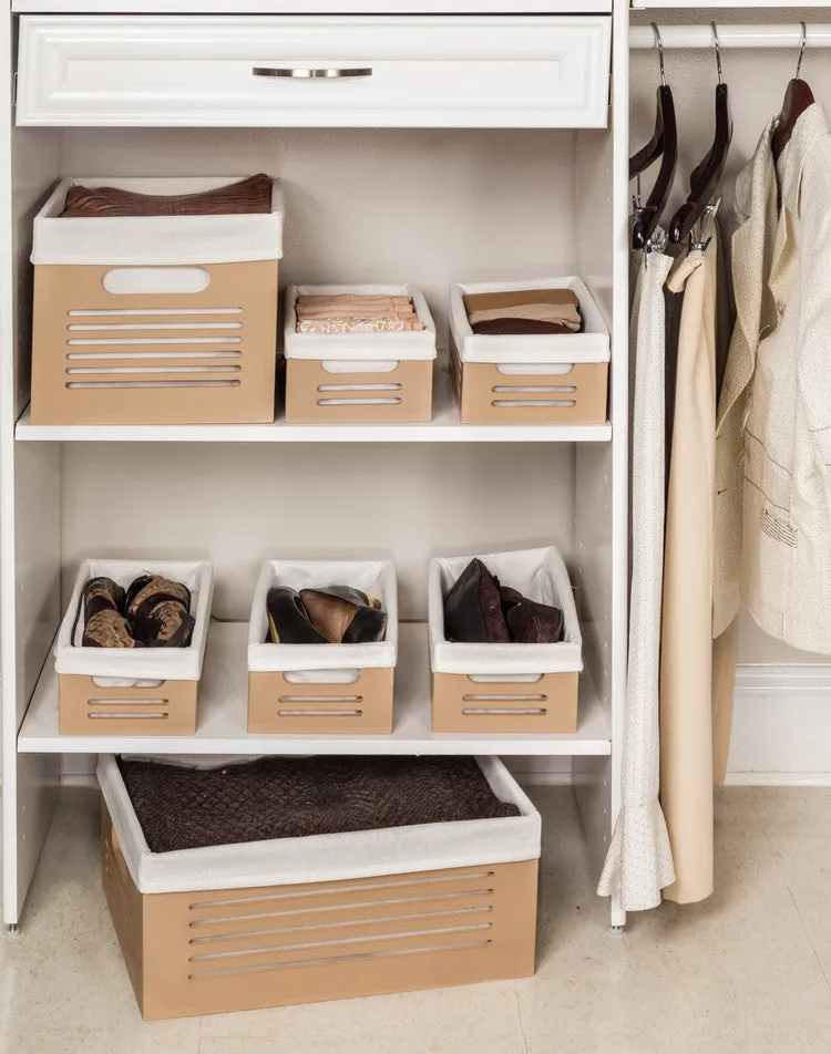 Wooden Tan Storage Bins - Extra Small