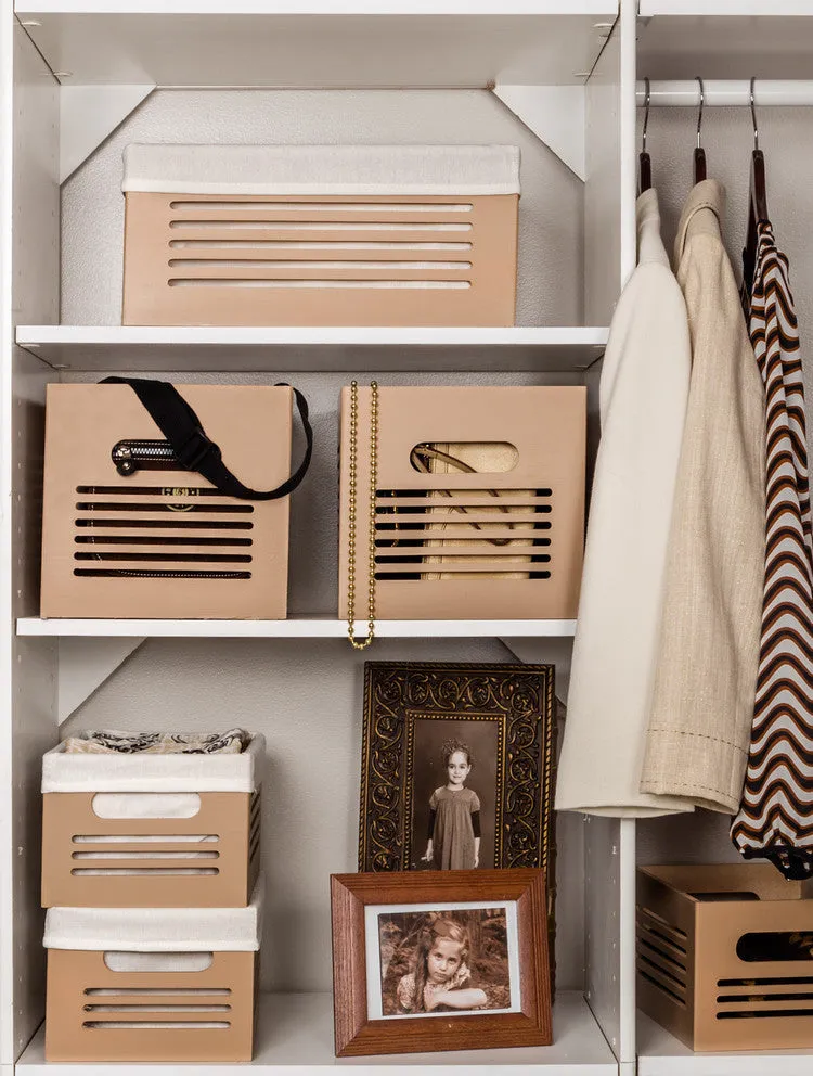 Wooden Tan Storage Bins - Medium  (Wholesale)